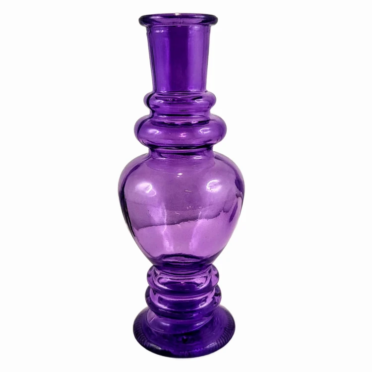 WAZON ŚWIECZNIK VENICE H15,5 CM FIOLET 2 WZORY