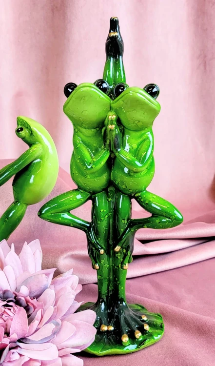 FIGURKA DWIE ŻABY YOGA JOGA 24CM