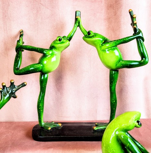 FIGURKA DWIE ŻABY YOGA JOGA 22CM