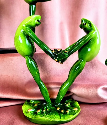 FIGURKA DWIE ŻABY YOGA JOGA 17,5CM