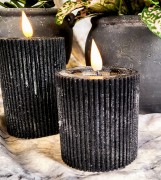 ŚWIECA LEDOWA RUSTIC CZARNA FI7 H7,5 CM