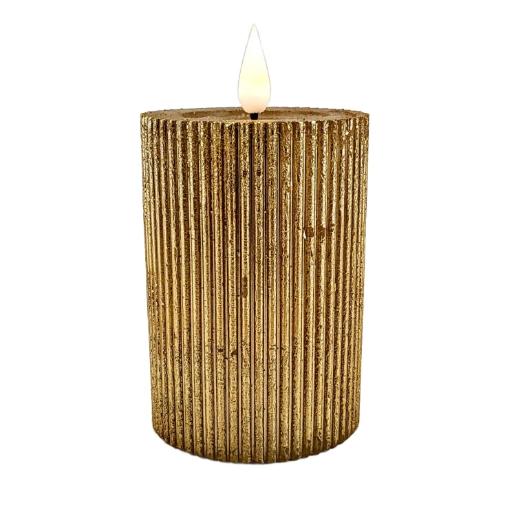 ŚWIECA LEDOWA RUSTIC ZŁOTA FI7 H10CM