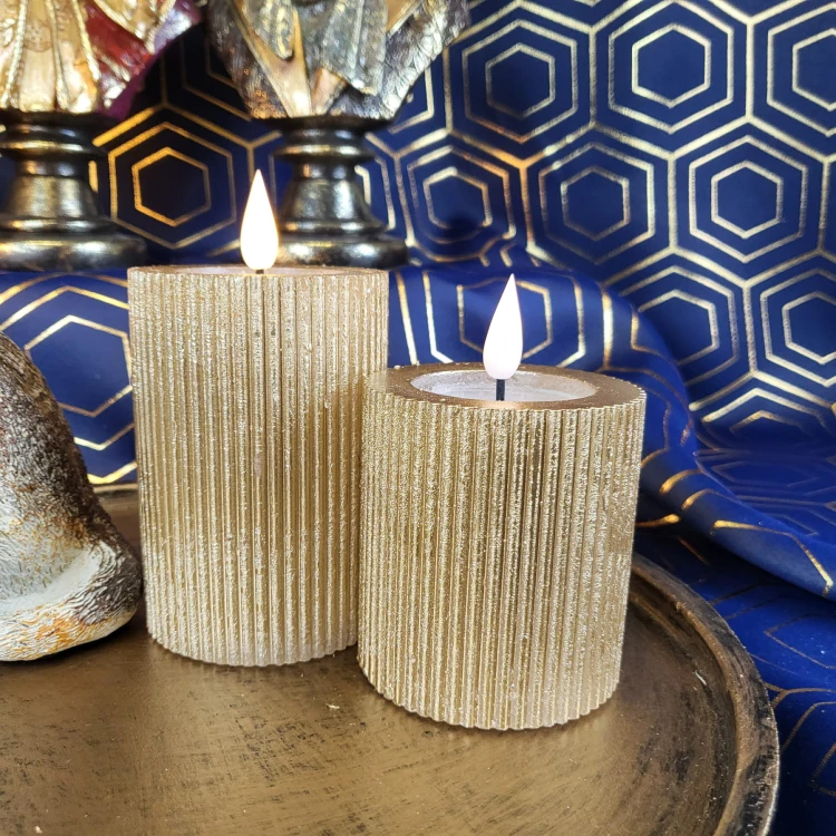 ŚWIECA LEDOWA RUSTIC ZŁOTA FI7 H10CM