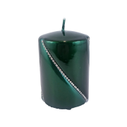ŚWIECA BOLERO METALLIC WALEC MAŁY ZIELONY 10CM