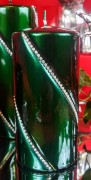 ŚWIECA BOLERO METALLIC WALEC ŚREDNI ZIELONY 14CM