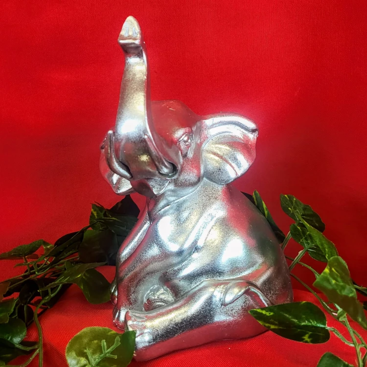 FIGURKA SŁOŃ SREBRNY 13X13X20