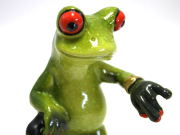 FIGURKA ŻABA Z WALIZKĄ PODRÓŻNIK 16CM