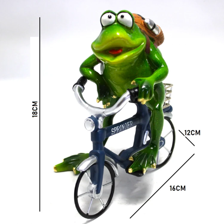 FIGURKA ŻABA NA ROWERZE