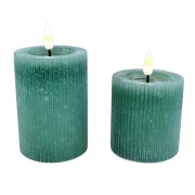 ŚWIECA LEDOWA RUSTIC ZIELONA FI7 H7,5 CM
