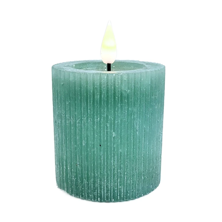 ŚWIECA LEDOWA RUSTIC ZIELONA FI7 H7,5 CM