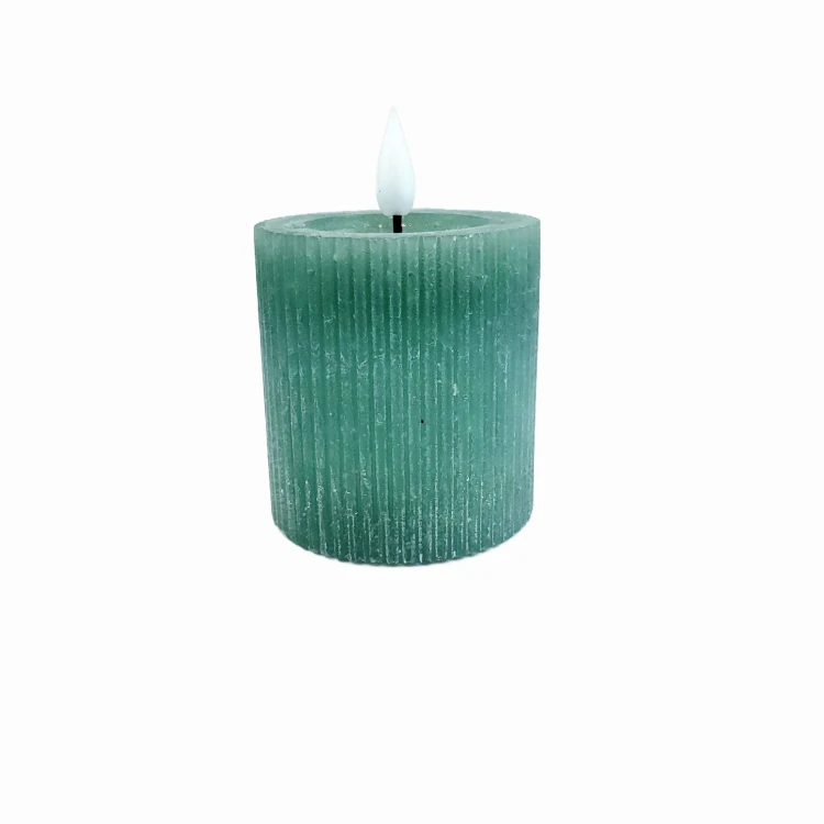 ŚWIECA LEDOWA RUSTIC ZIELONA FI7 H7,5 CM