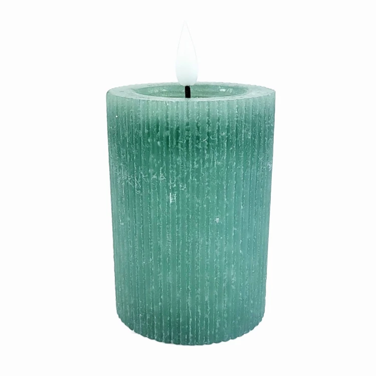 ŚWIECA LEDOWA RUSTIC ZIELONA FI7 H10CM