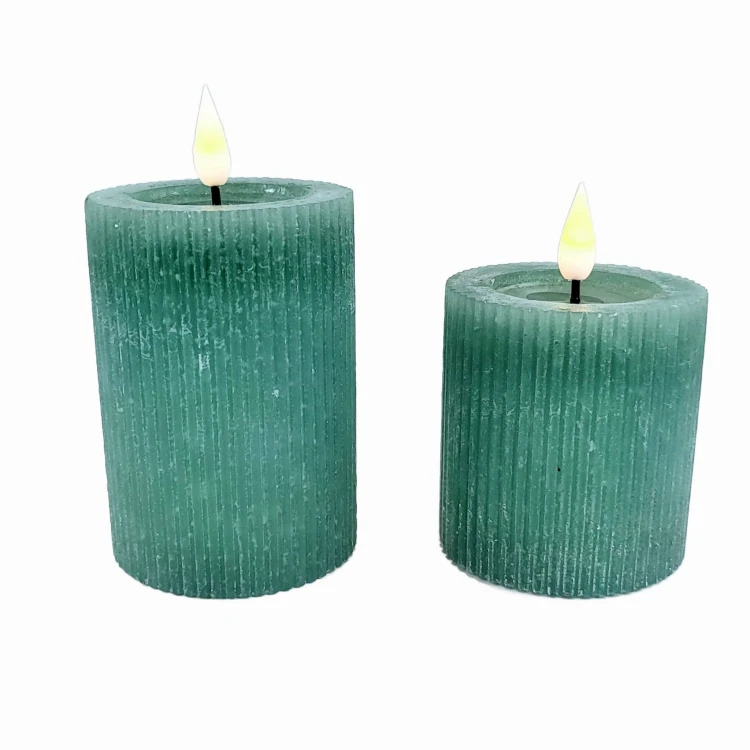ŚWIECA LEDOWA RUSTIC ZIELONA FI7 H10CM