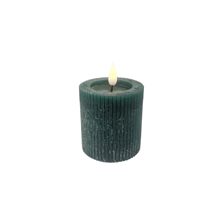 ŚWIECA LED RUSTIC CIEMNOZIELONA FI7 H7,5 CM