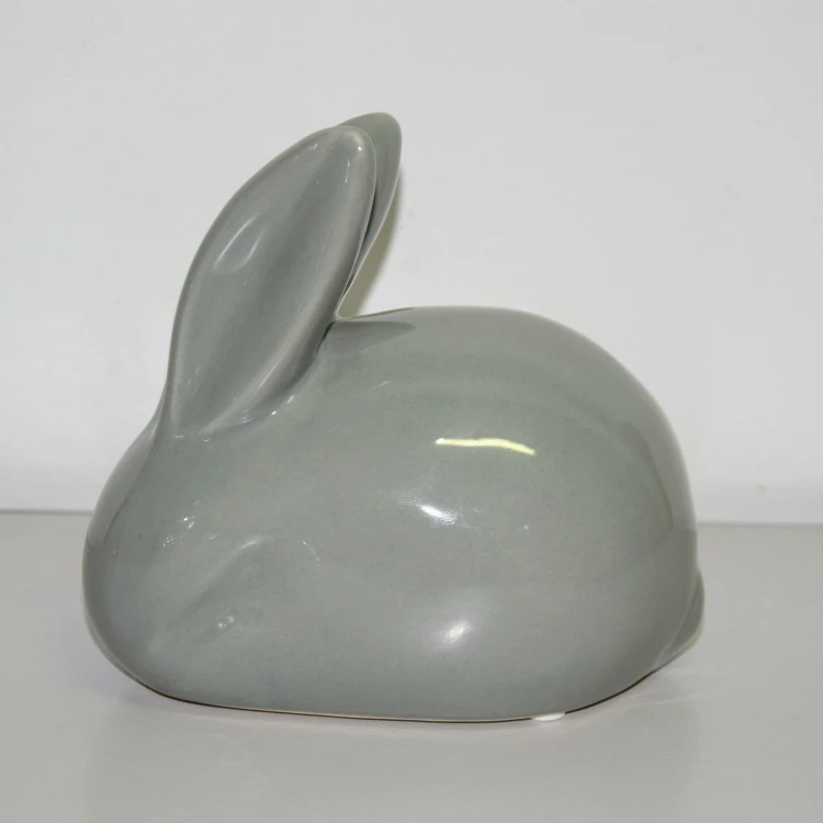 ZAJĄC CERAMICZNY SZARY 15X9,5X14,5 CM