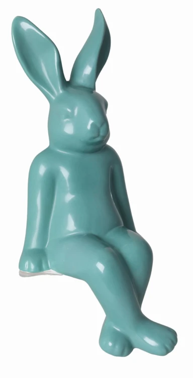 KRÓLIK CERAMICZNY SIEDZĄCY MATOWY ZIELONY DUŻY