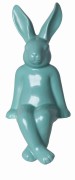 KRÓLIK CERAMICZNY SIEDZĄCY MATOWY ZIELONY DUŻY