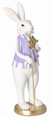 KRÓLIK STOJĄCY  LAWENDOWO-ZŁOTY 31 CM - MIX DWA WZORY MR LUB MRS