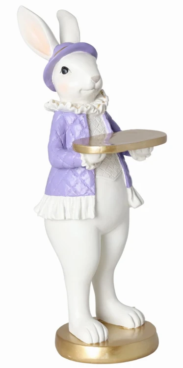 KRÓLIK STOJĄCY  LAWENDOWO-ZŁOTY 31 CM - MIX DWA WZORY MR LUB MRS