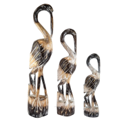DREWNIANA FIGURKA KOMPLET 3 CZAPLE 50/40/30CM