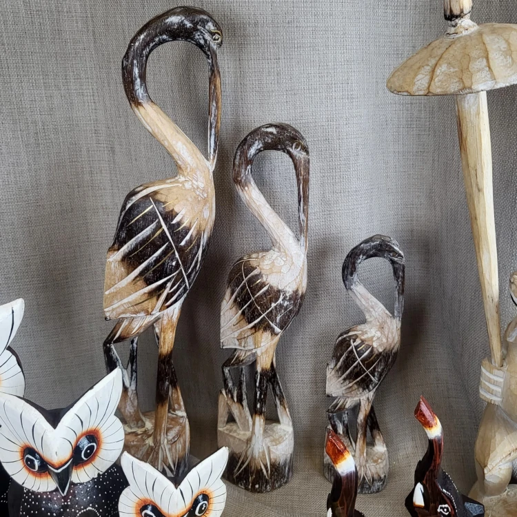 DREWNIANA FIGURKA KOMPLET 3 CZAPLE 50/40/30CM