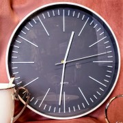 ZEGAR ŚCIENNY BIAŁO SZARY 30CM