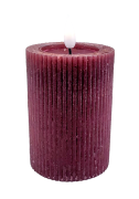 ŚWIECA LEDOWA RUSTIC BURGUNDOWA FI7 H10CM