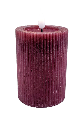 ŚWIECA LEDOWA RUSTIC BURGUNDOWA FI7 H10CM