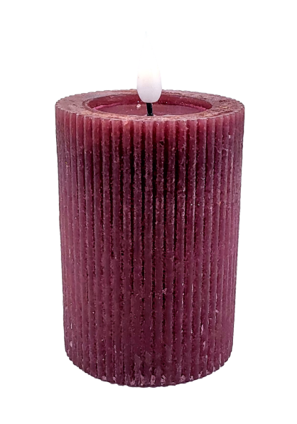 ŚWIECA LEDOWA RUSTIC BURGUNDOWA FI7 H10CM
