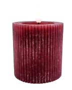 ŚWIECA LED RUSTIC BURGUNDOWA FI7 H7,5 CM