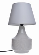 LAMPA CERAMICZNA BEŻOWA W PRĄŻKI 36cm