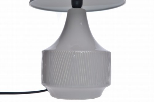 LAMPA CERAMICZNA BEŻOWA W PRĄŻKI 36cm