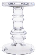 ŚWIECZNIK SZKLANY PRZEZROCZYSTE SZKŁO 16CM