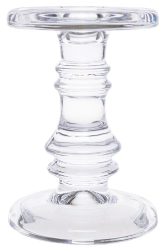 ŚWIECZNIK SZKLANY PRZEZROCZYSTE SZKŁO 16CM