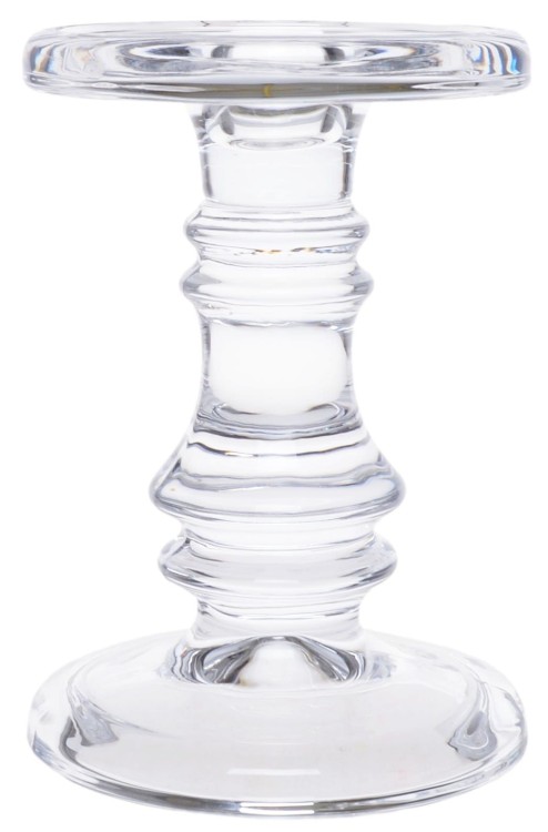 ŚWIECZNIK SZKLANY PRZEZROCZYSTE SZKŁO 16CM