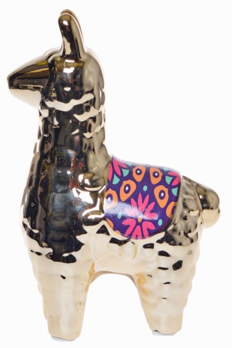 FIGURKA ZŁOTA ALPAKA Z DEKORACJĄ 16CM