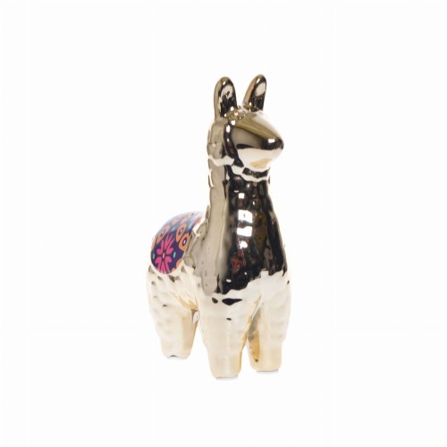 FIGURKA ZŁOTA ALPAKA Z DEKORACJĄ 16CM