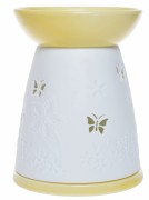 KOMINEK NA OLEJEK PORCELANOWY W MOTYLKI ŻÓŁTY
