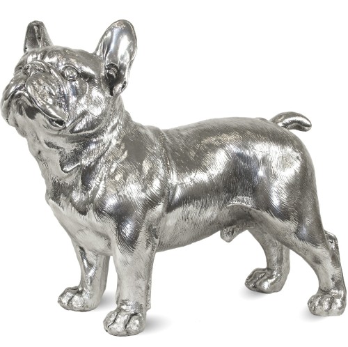 FIGURKA PIES BULDOG SREBRNY 31x36x16