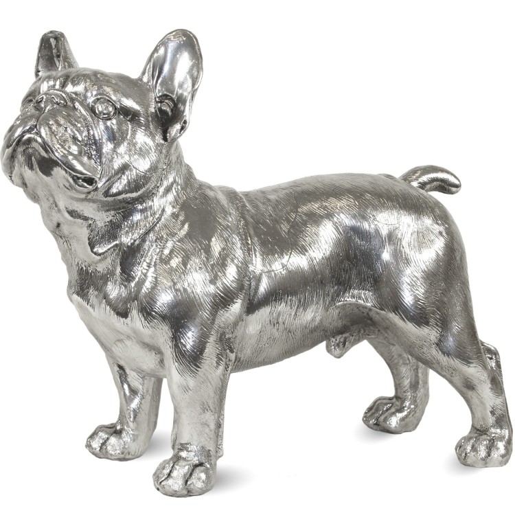 FIGURKA PIES BULDOG SREBRNY 31x36x16