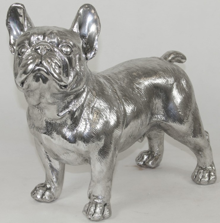 FIGURKA PIES BULDOG SREBRNY 31x36x16