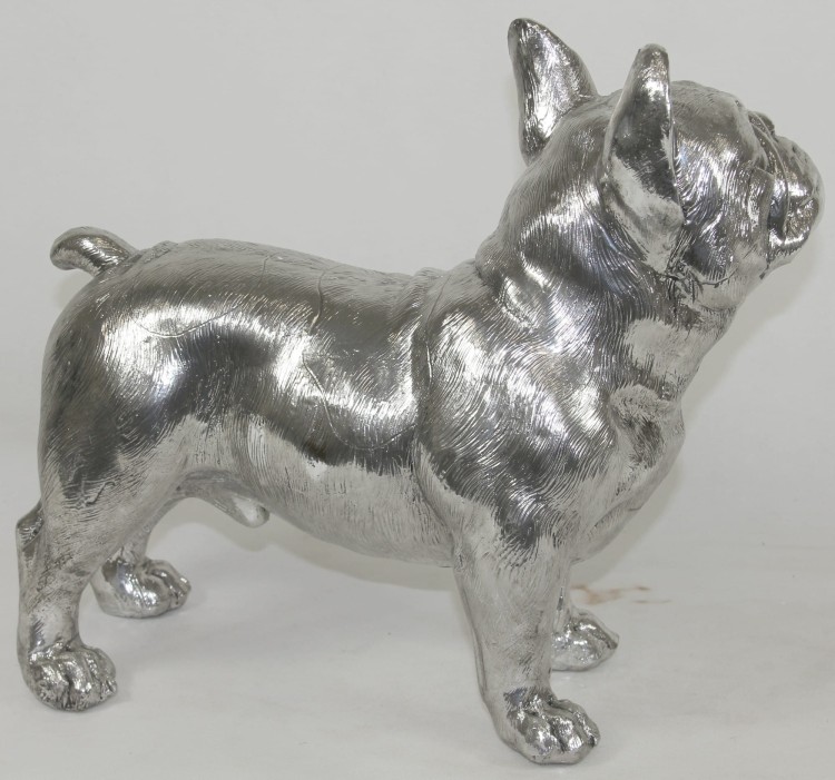 FIGURKA PIES BULDOG SREBRNY 31x36x16