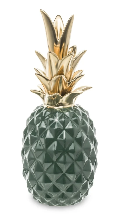 FIGURKA ANANAS DEKORACYJNY ZIELONO-ZŁOTY 27,5 CM