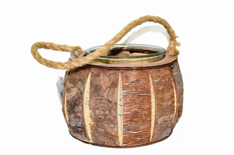ŚWIECZNIK DREWNIANY  17X17X12CM