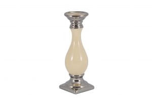 ŚWIECZNIK CERAMICZNY  ECRU 27,6CM