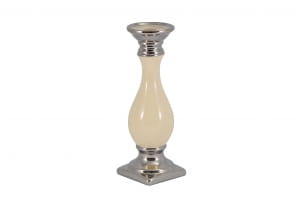 ŚWIECZNIK CERAMICZNY  ECRU 27,6CM