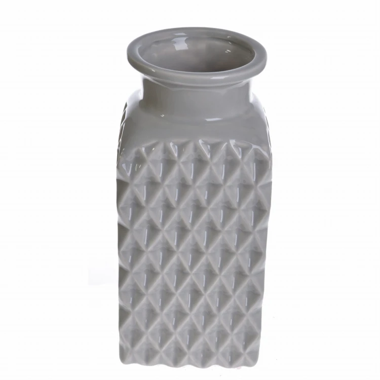 WAZON CERAMICZNY SZARY 20CM
