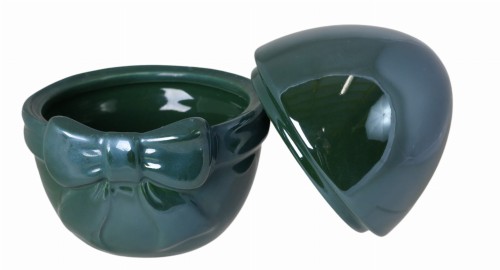 PUZDERKO CERAMICZNE JAJKO ZIELONE 10X10,5X12 CM