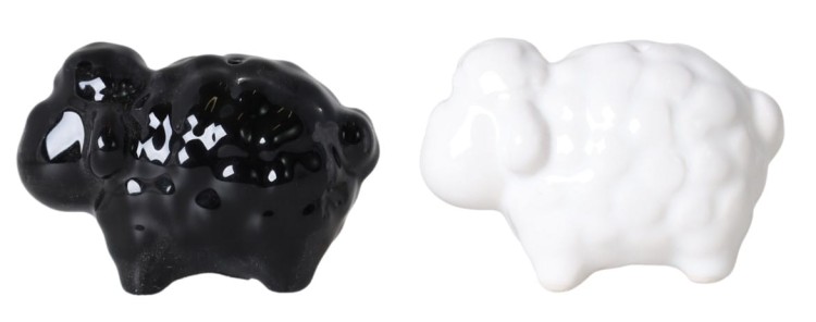 SOLNICZKA LUB PIEPRZNICZKA OWIECZKA CERAMICZNA MIX 2 KOLORY MINI 6X3,5X4,5