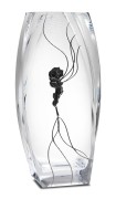 WAZON SZKLANY Z RÓŻĄ 32CM